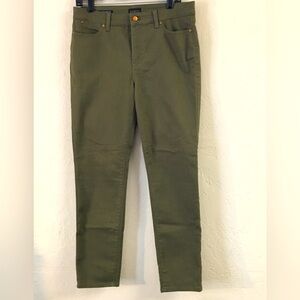 Talbots Slim Ankle Jean 8 Olive Green Classic Casual Stretch Denim